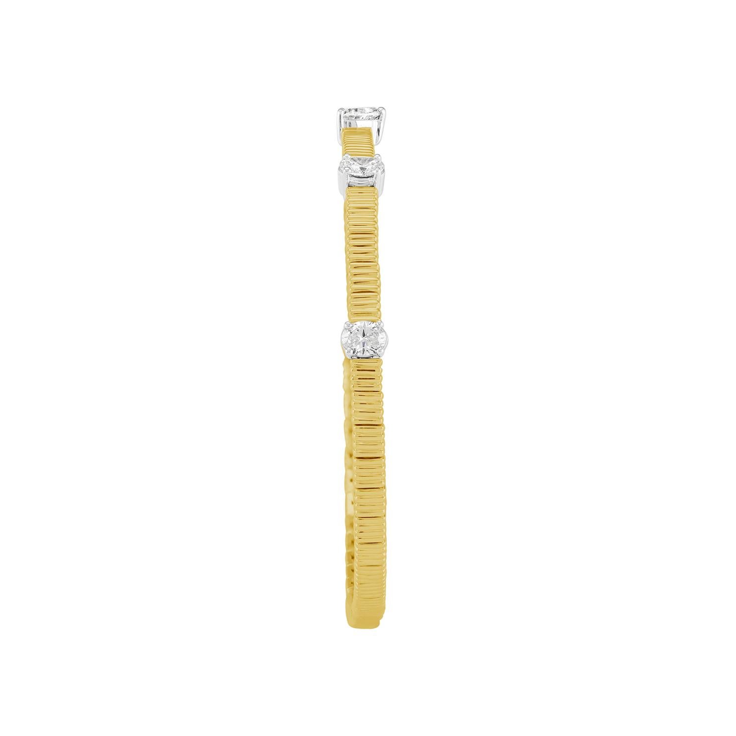 Taglio misto Bracciale a catena sottile con diamanti in oro giallo 14k in vendita