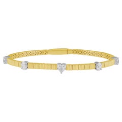 Bracciale a catena sottile con diamanti in oro giallo 14k