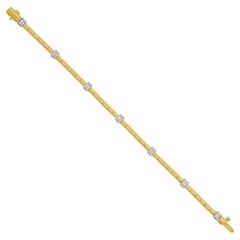 Sleek Chain Bracelet With Diamonds Made 14k Yellow Gold