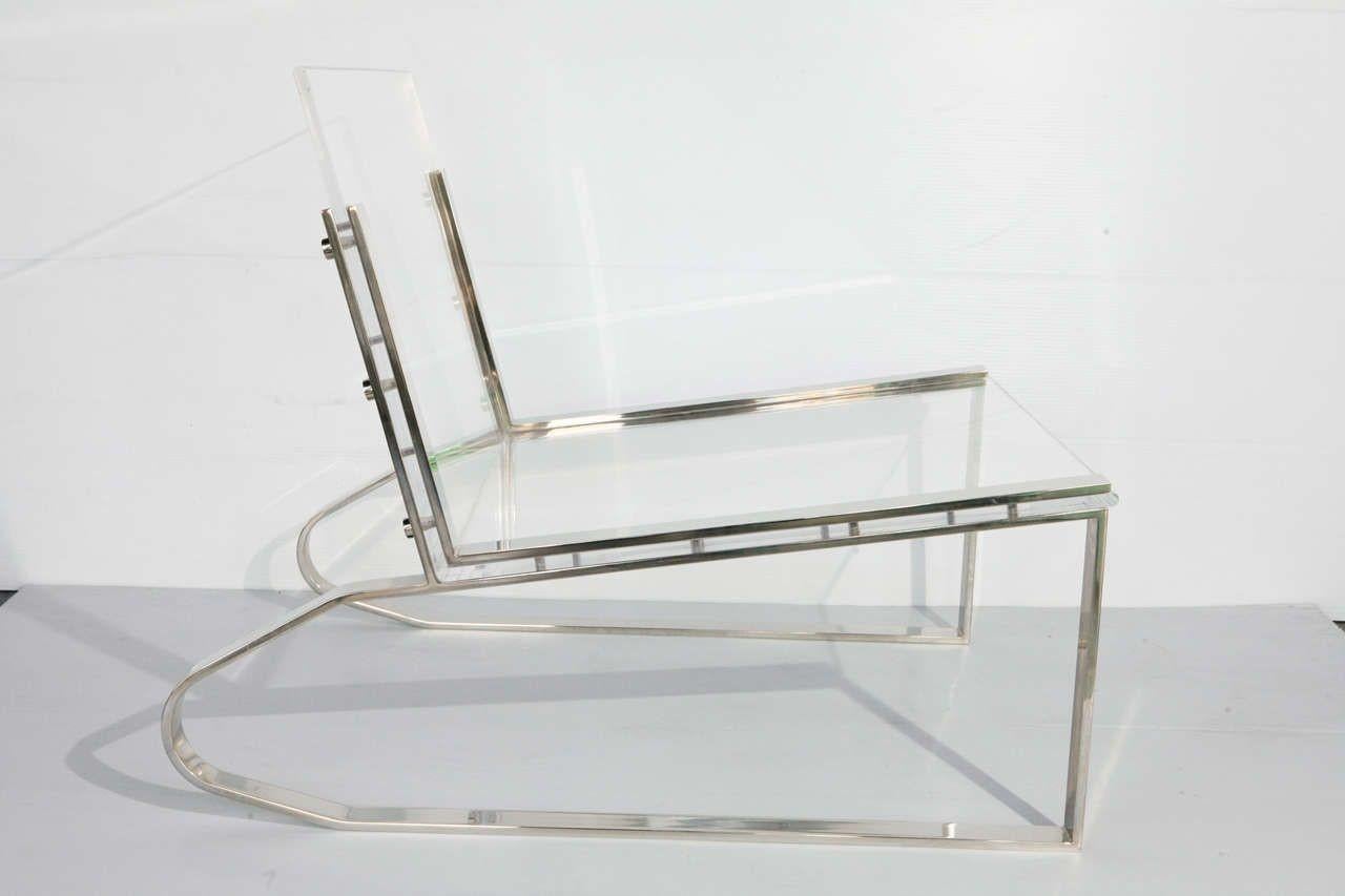 Lucite Sedia elegante Charles Hollis Jones in vendita
