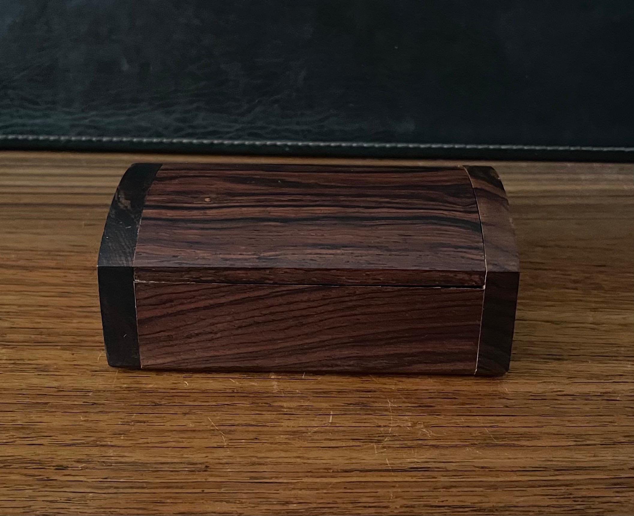 Organic Modern Sleek Cocobolo / Rosewood Trinket / Jewelry Box For Sale