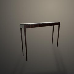 Console Table With Black Marble Top and Ebony Veneer Carcass