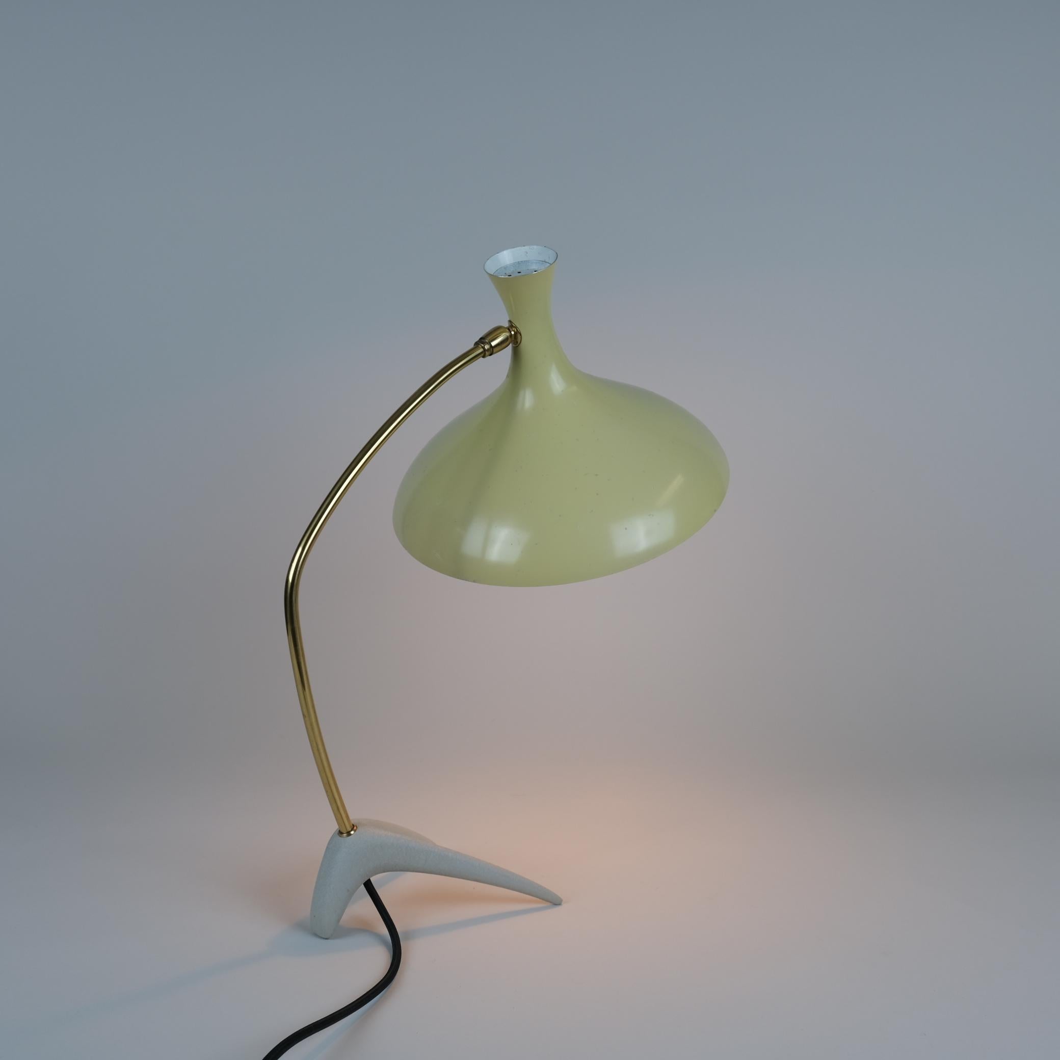Mid-Century Modern Lampe de table à pattes d'oie jaune par Karl-Heinz Kinsky pour Cosack, années 1950 en vente