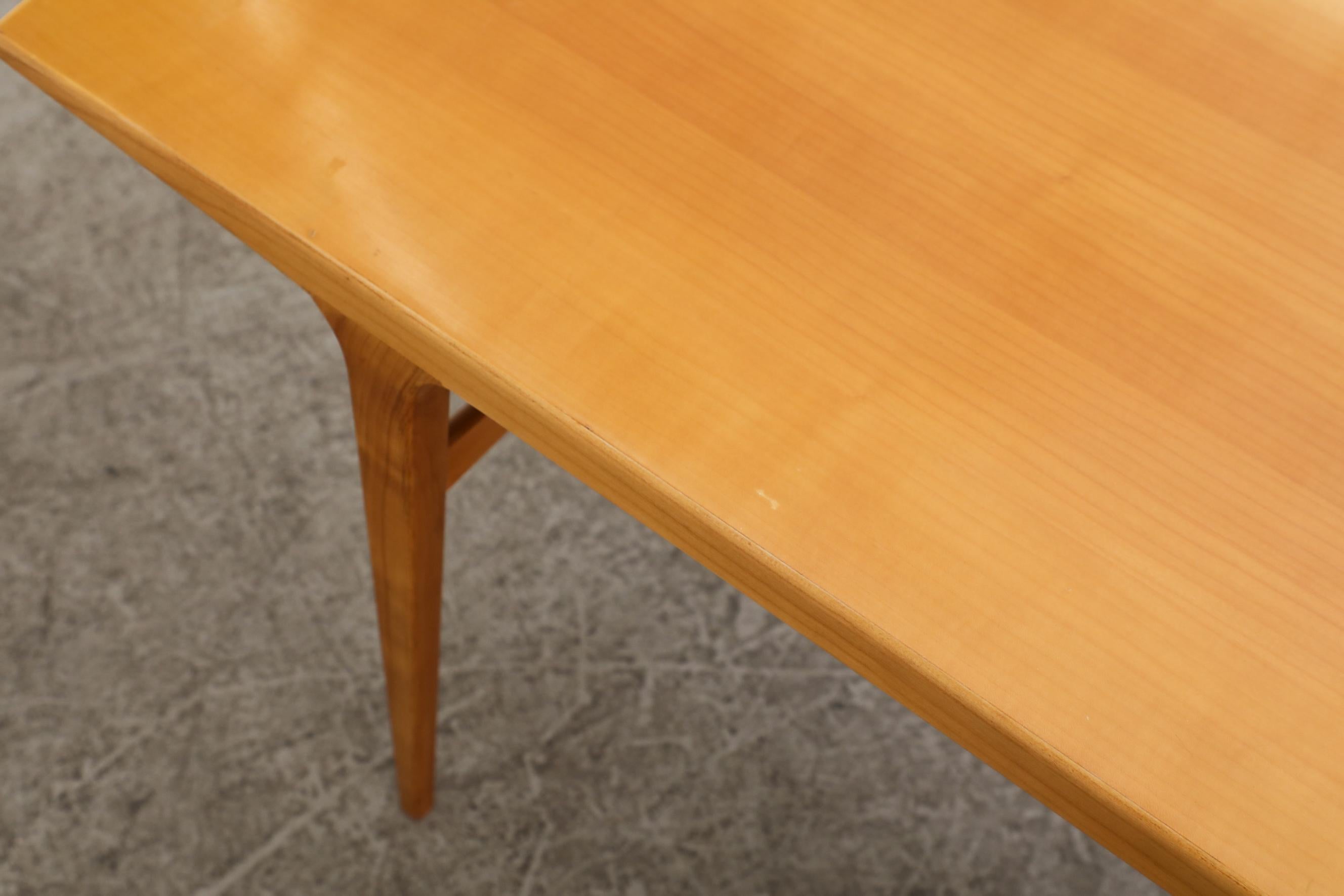 Sleek Danish Mid-Century Johannes Andersen Style Console Table in Pecan Wood 6