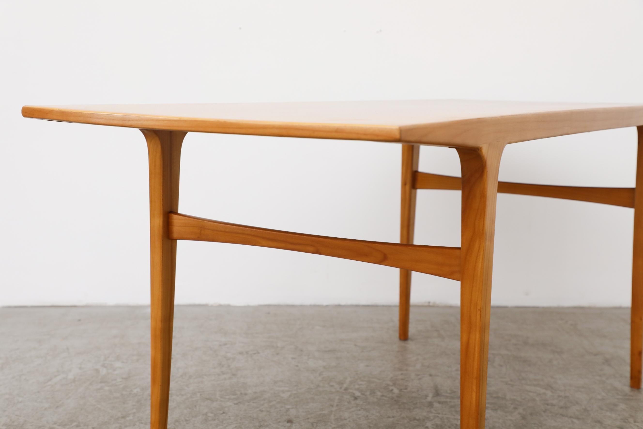 Sleek Danish Mid-Century Johannes Andersen Style Console Table in Pecan Wood For Sale 9