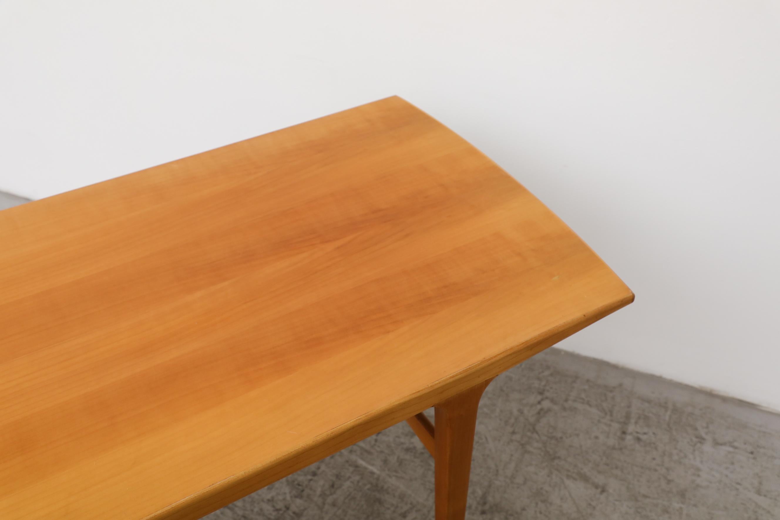 Sleek Danish Mid-Century Johannes Andersen Style Console Table in Pecan Wood For Sale 10