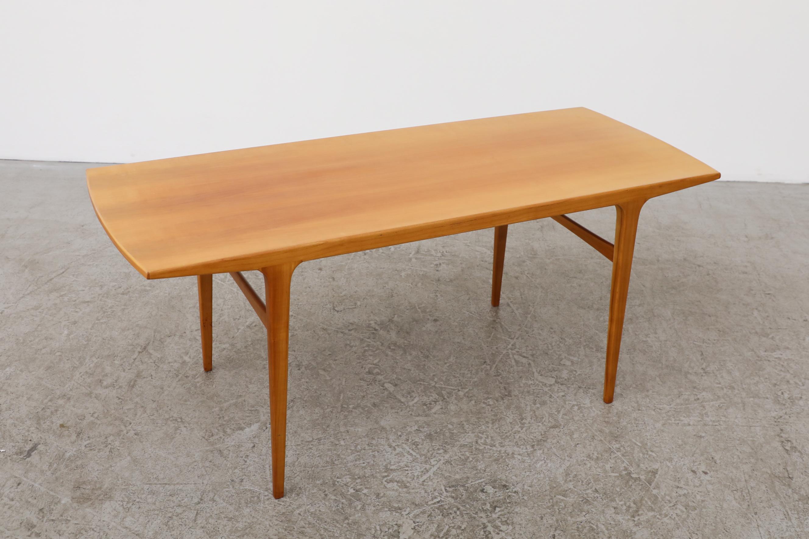 Hickory Sleek Danish Mid-Century Johannes Andersen Style Console Table in Pecan Wood For Sale