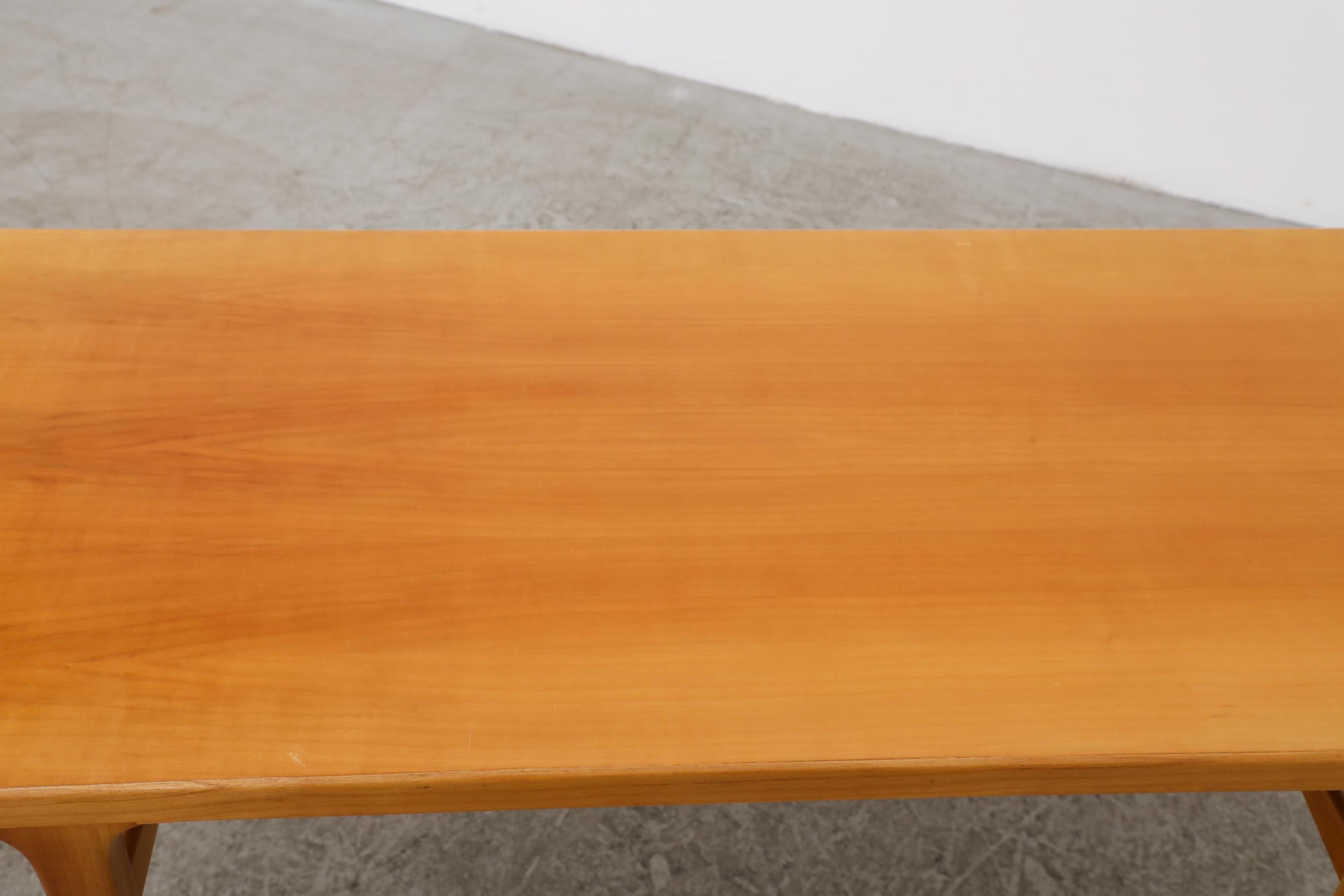Sleek Danish Mid-Century Johannes Andersen Style Console Table in Pecan Wood For Sale 1
