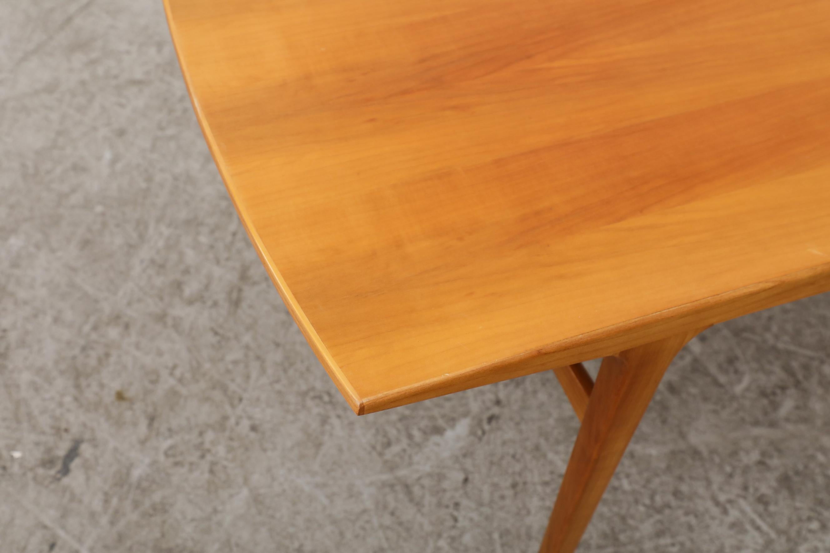 Sleek Danish Mid-Century Johannes Andersen Style Console Table in Pecan Wood For Sale 2