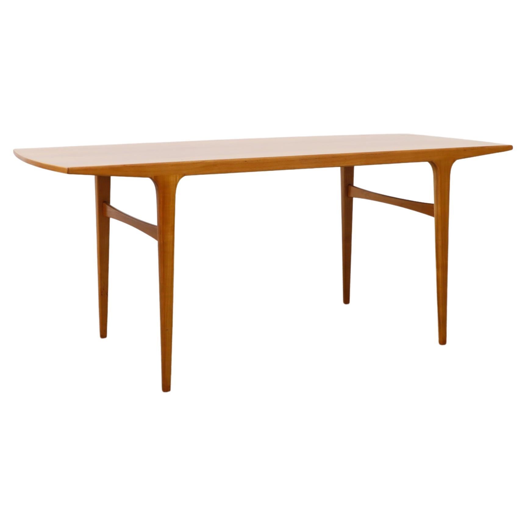 Sleek Danish Mid-Century Johannes Andersen Style Console Table in Pecan Wood