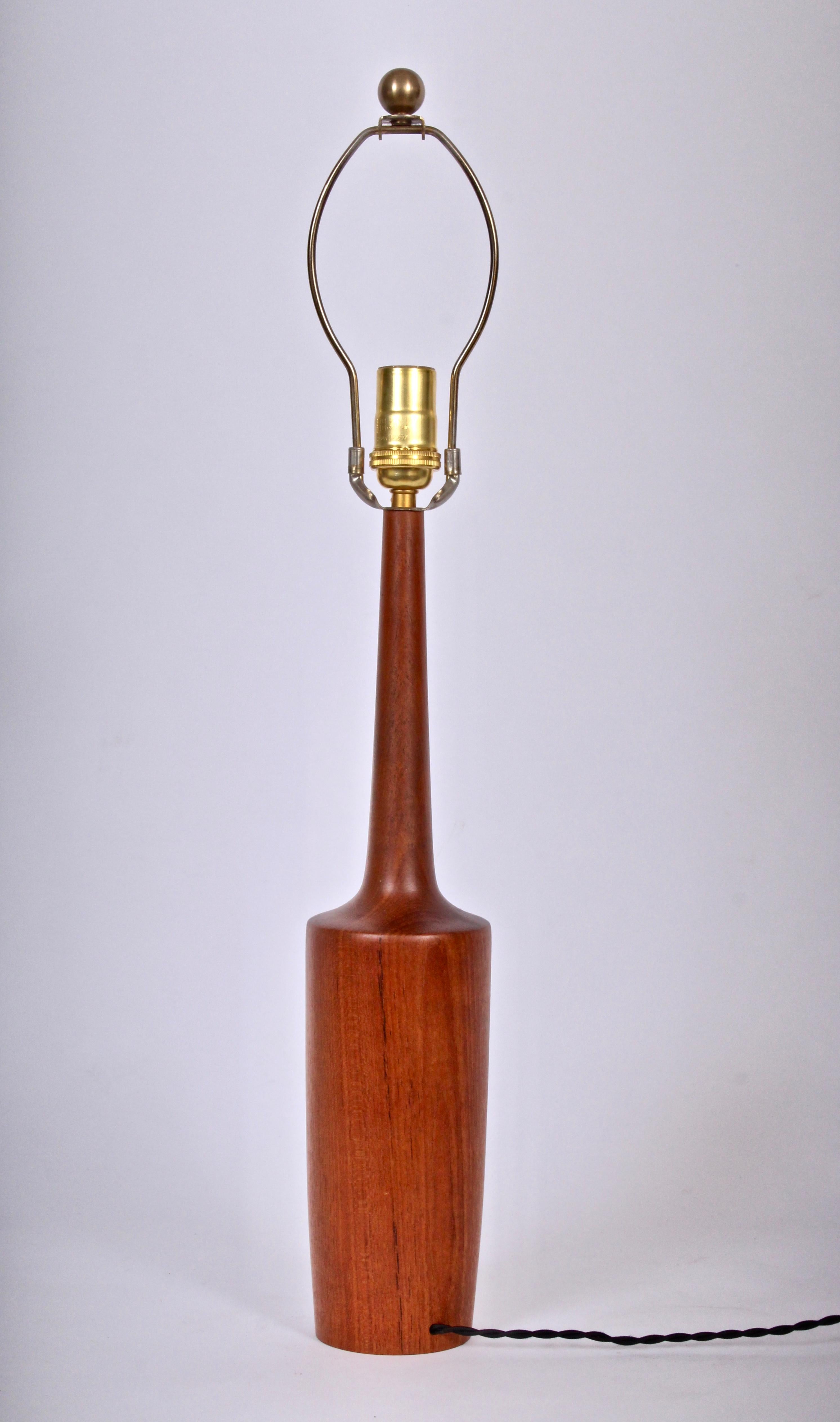 Scandinavian Modern Danish Modern Solid Teak Table Lamp, circa 1960 For Sale