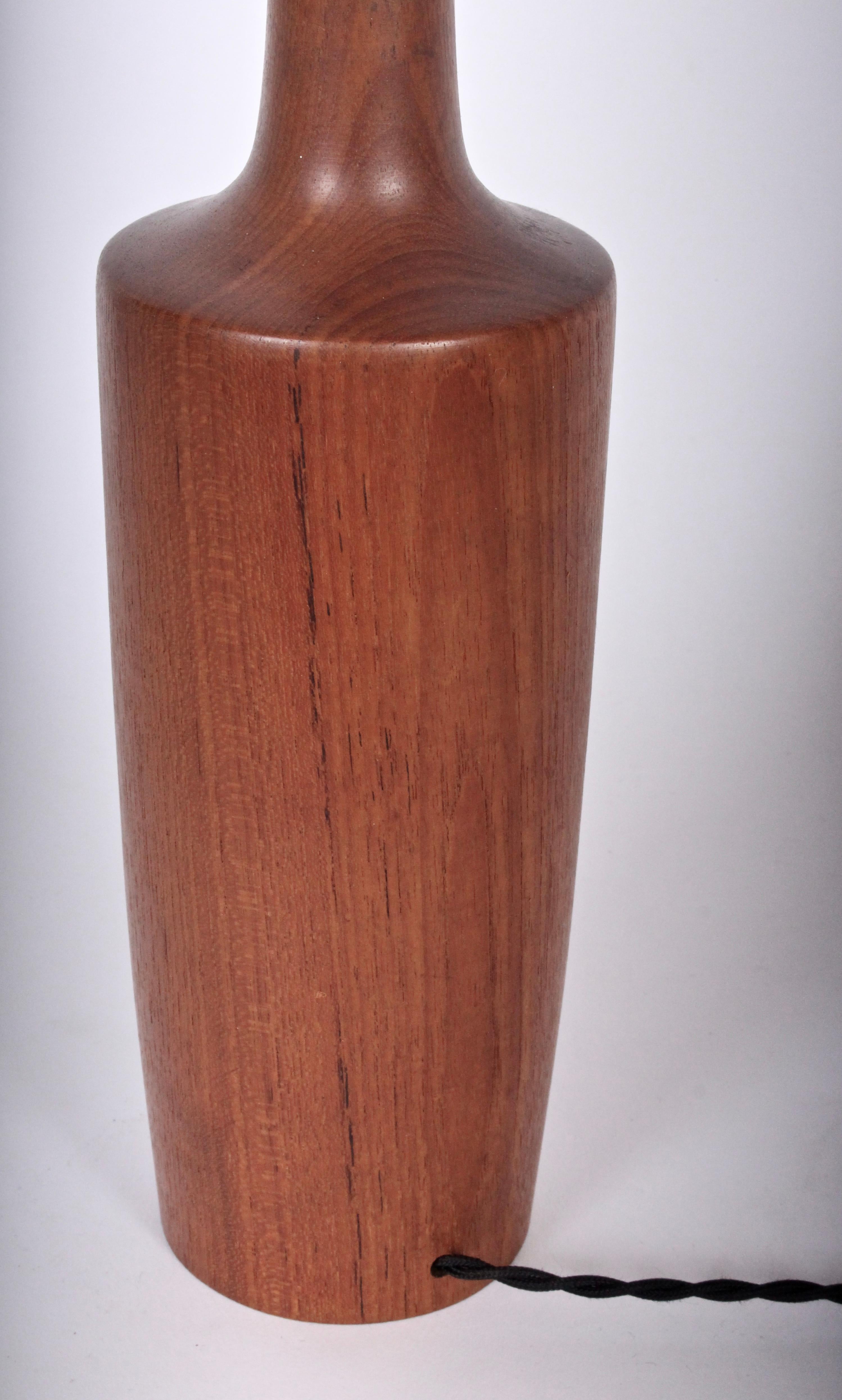 20th Century Danish Modern Solid Teak Table Lamp, circa 1960 For Sale