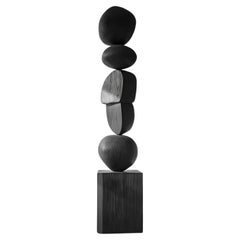 Sleek, Dark Abstract Design in Black Solid Wood by Escalona, Still Stand No96