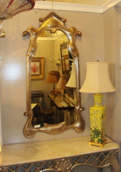 Sleek Design Modern Hollywood Regency Style Gilt Mirror
