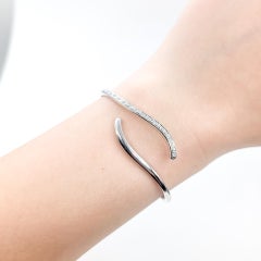 Sleek Diamond Bangle Bracelet in 18k White Gold