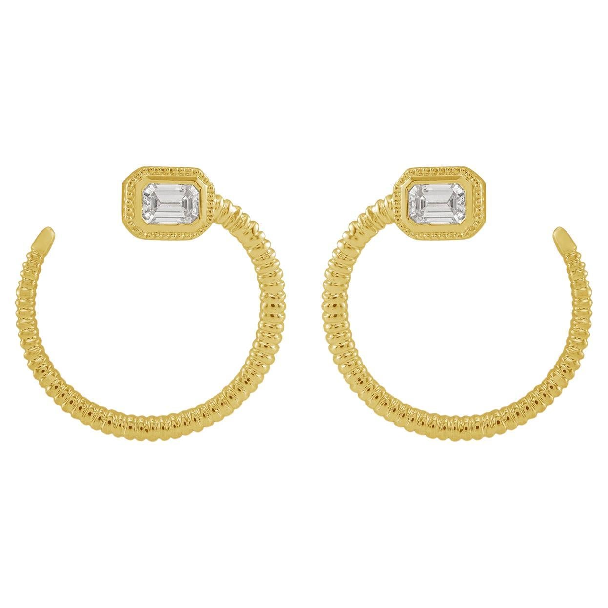 Glatte Diamant strukturierte Reifen aus 14k Gelbgold im Angebot