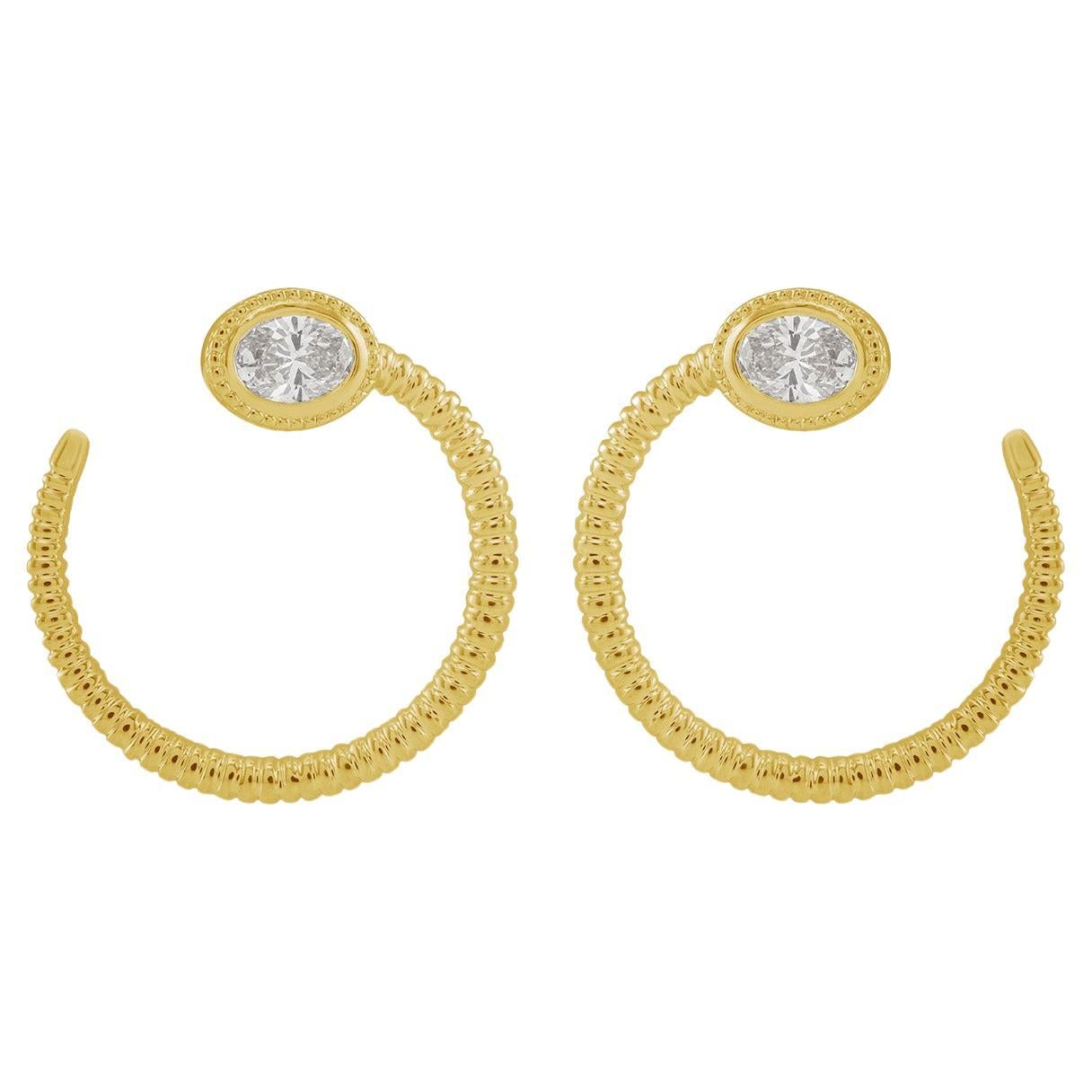 Cerchi eleganti con diamanti in oro giallo 14 ct. in vendita