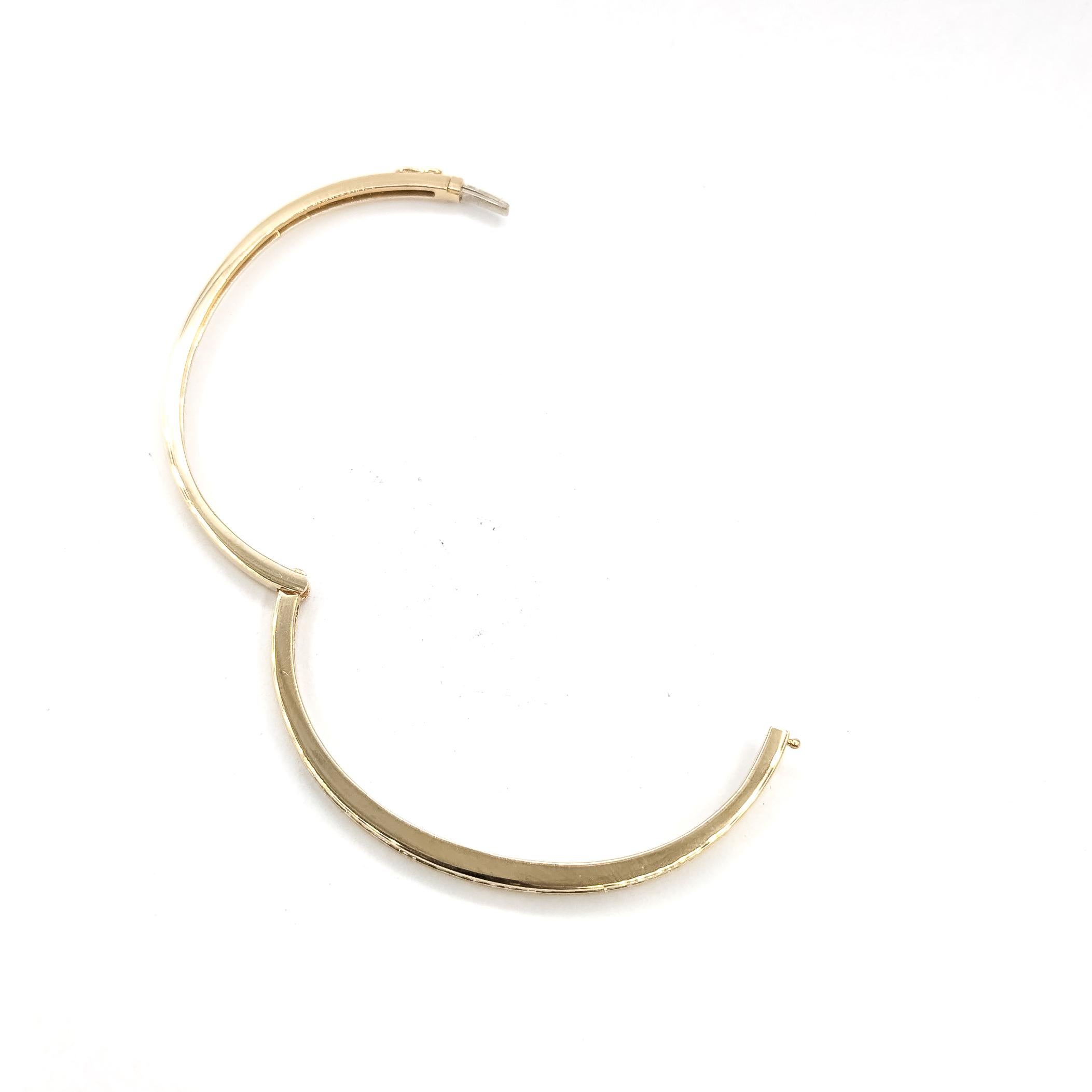 Bracelet élégant en or jaune 14k avec émeraudes et diamants en vente 2