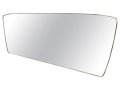 Sleek Extra Long Midcentury Italian Brass Mirror