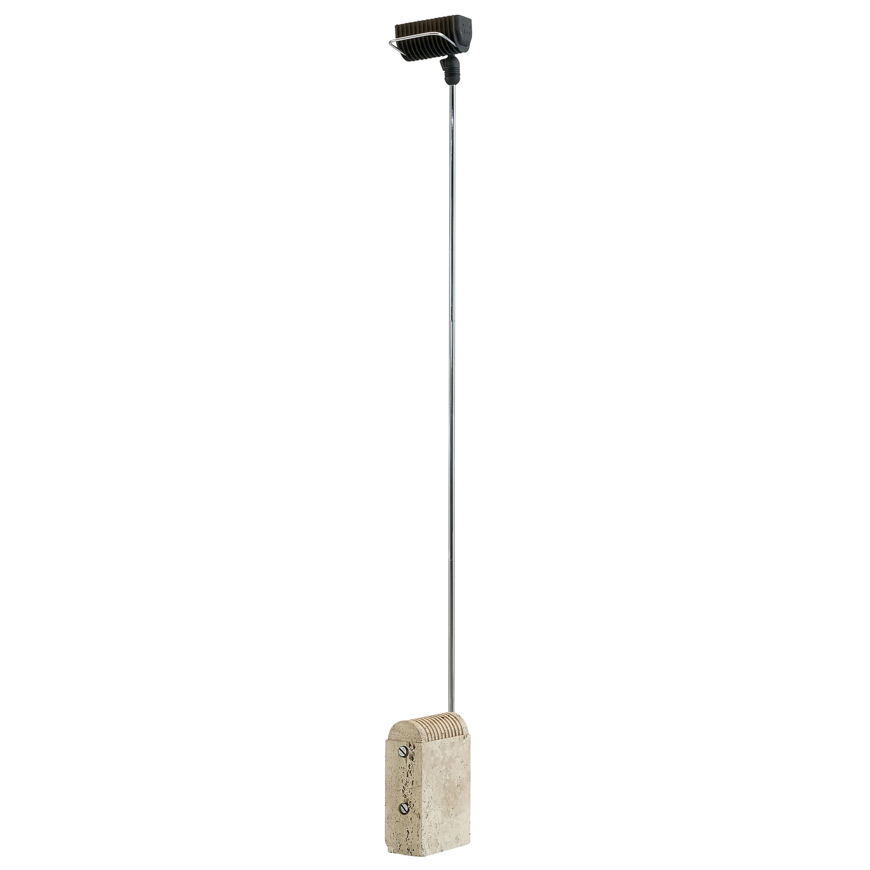 Sleek Floor Lamp with Travertine Base
