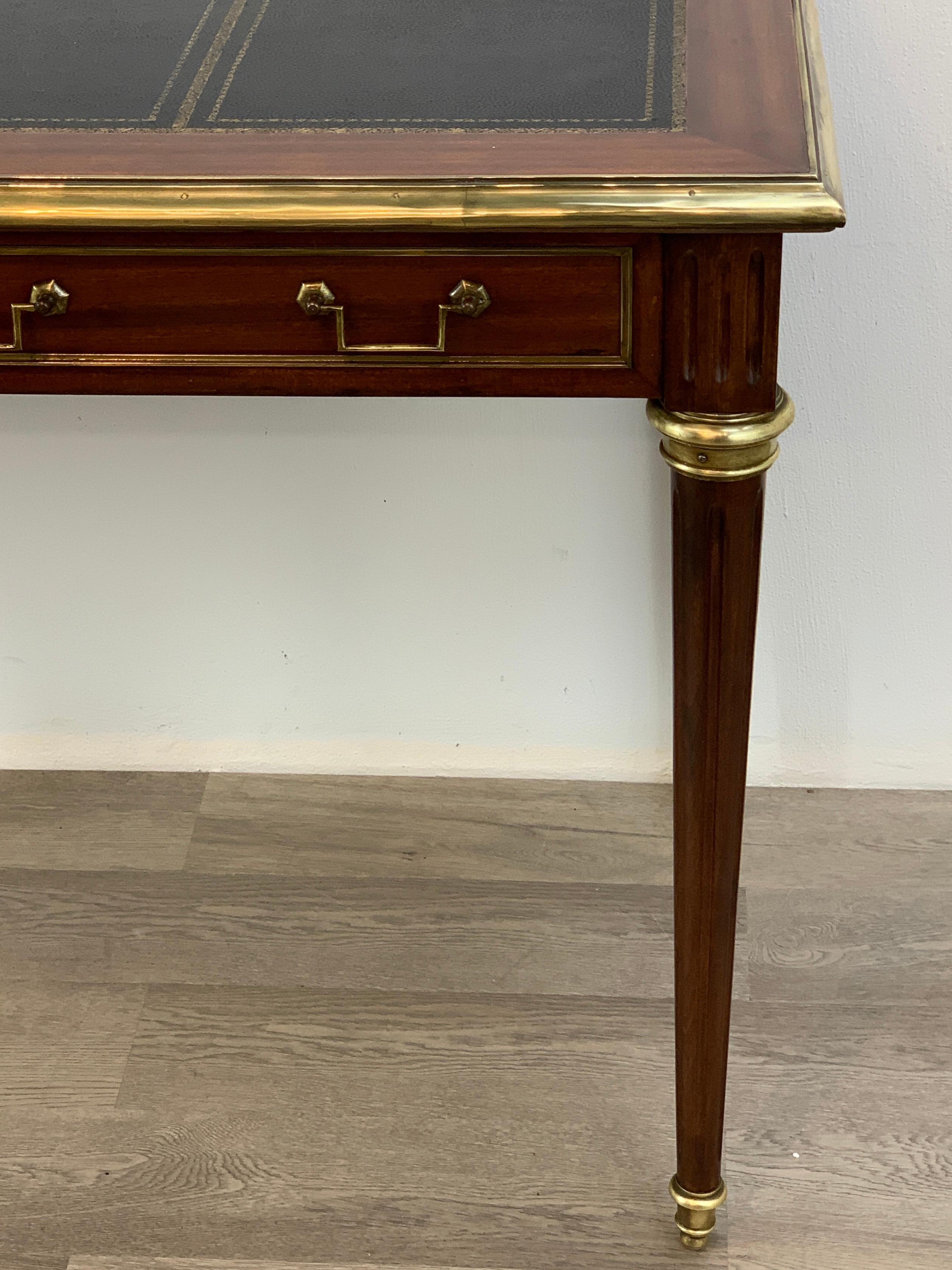 Gilt Sleek French Directoire Style Desk, circa 1960