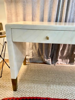 Sleek and Glamorous Made Goods Garlon Ivory Faux Horn Desk