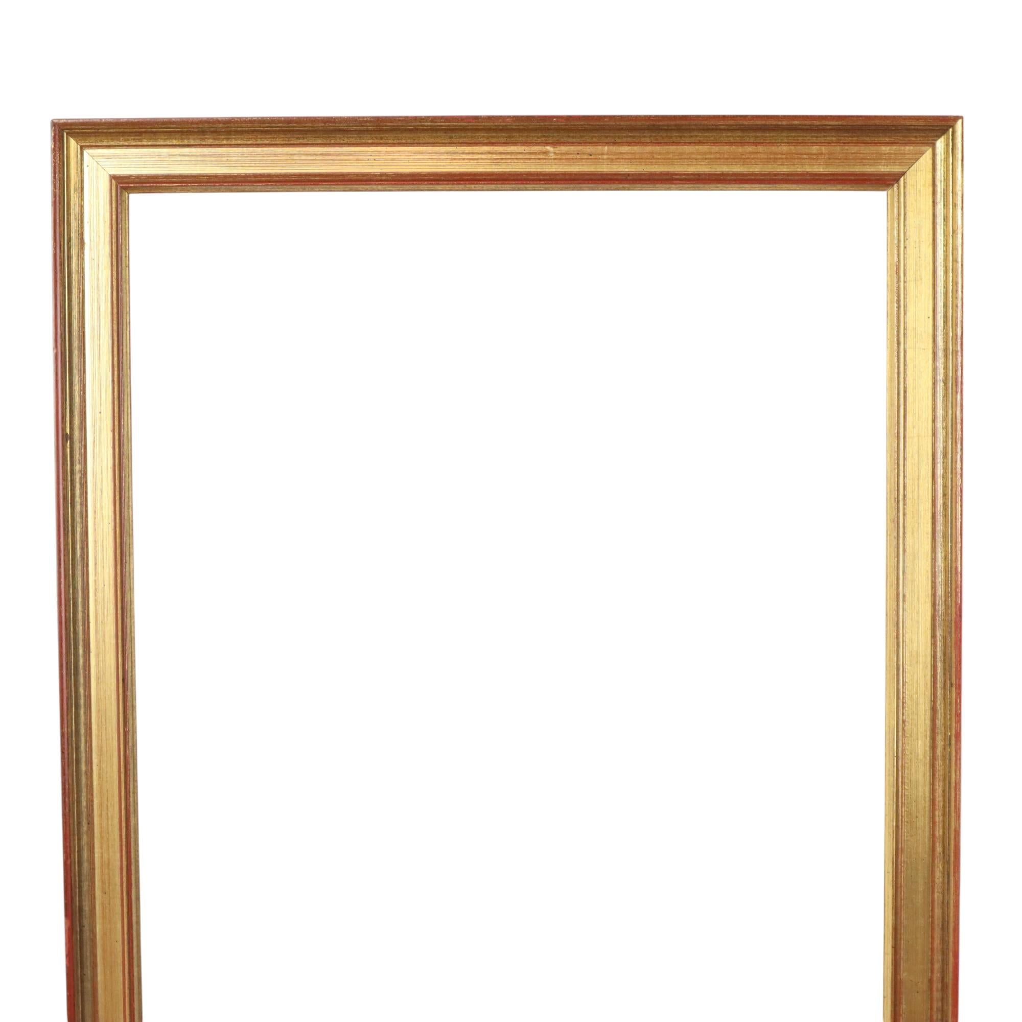 Beautiful pine wood gilded gold frame, high-quality frame in classical style, second half of the 20th century.

Nice size frame to be creative with, as a mirror, chalkboard, Christmas decoration or of course to place a painting!

This vintage frame