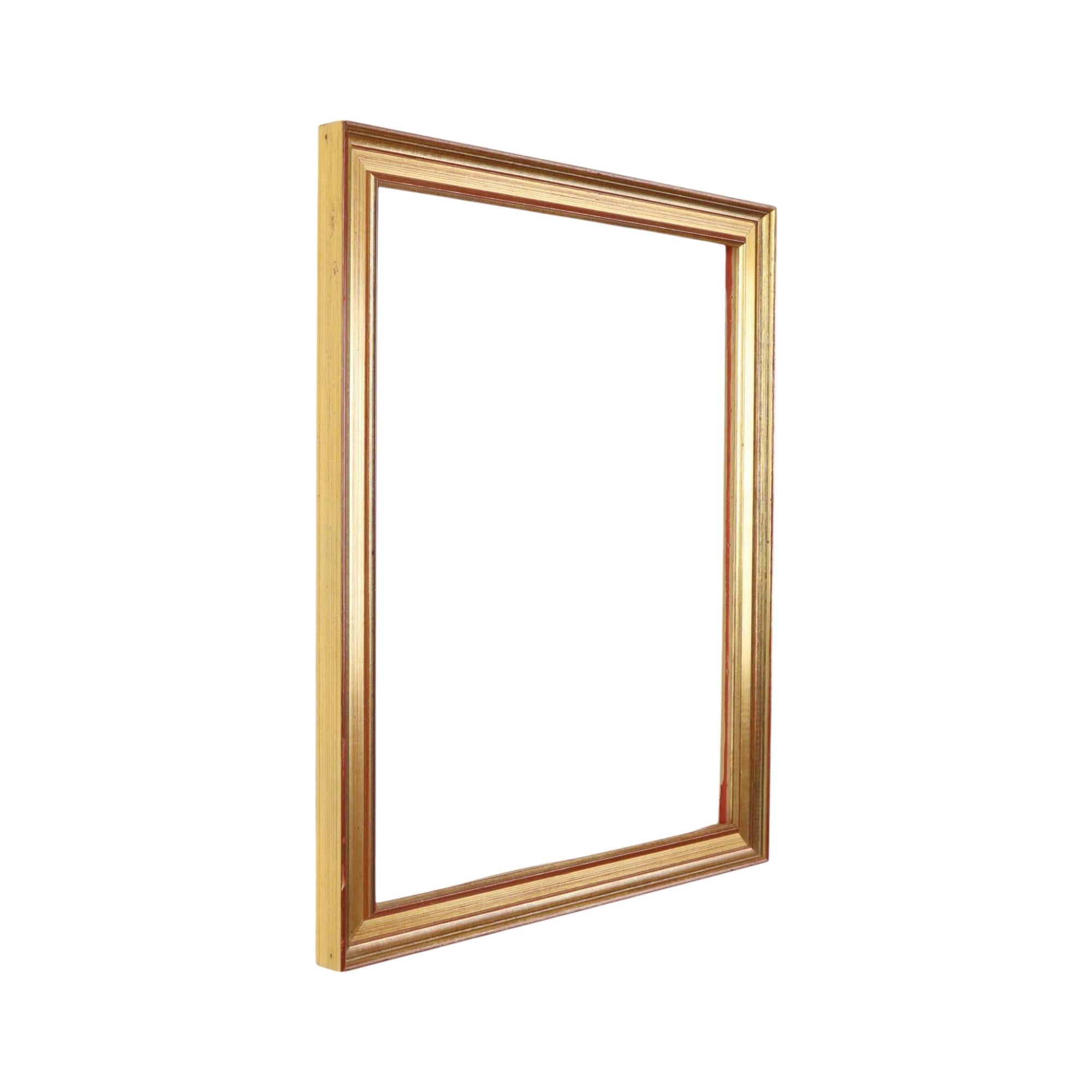Belgian Sleek Gold Frame Classic Wooden Frame Gilded 53x43cm For Sale