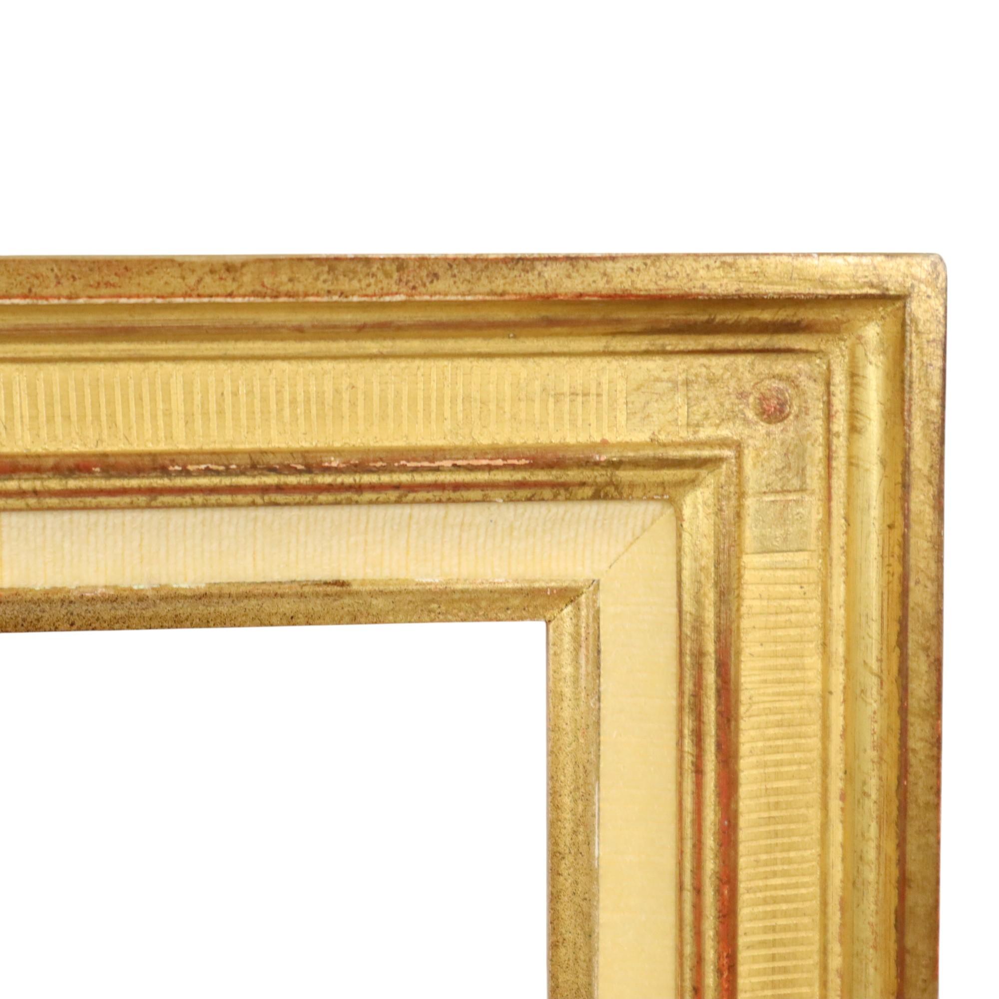 European Sleek Golden Wooden Frame Painting Frame Classic 86x63cm For Sale