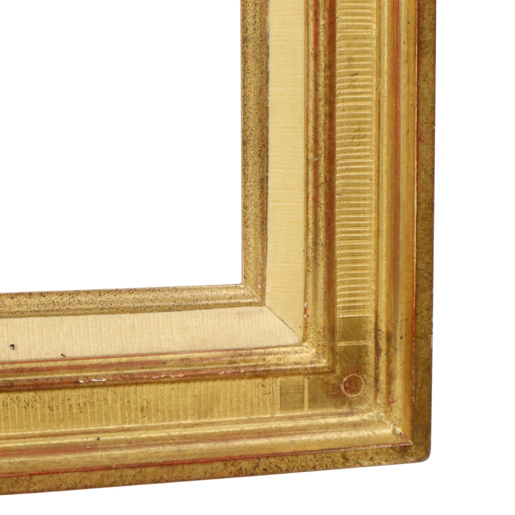 Late 20th Century Sleek Golden Wooden Frame Painting Frame Classic 86x63cm For Sale