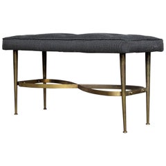 Italian Modernist Brass Bench