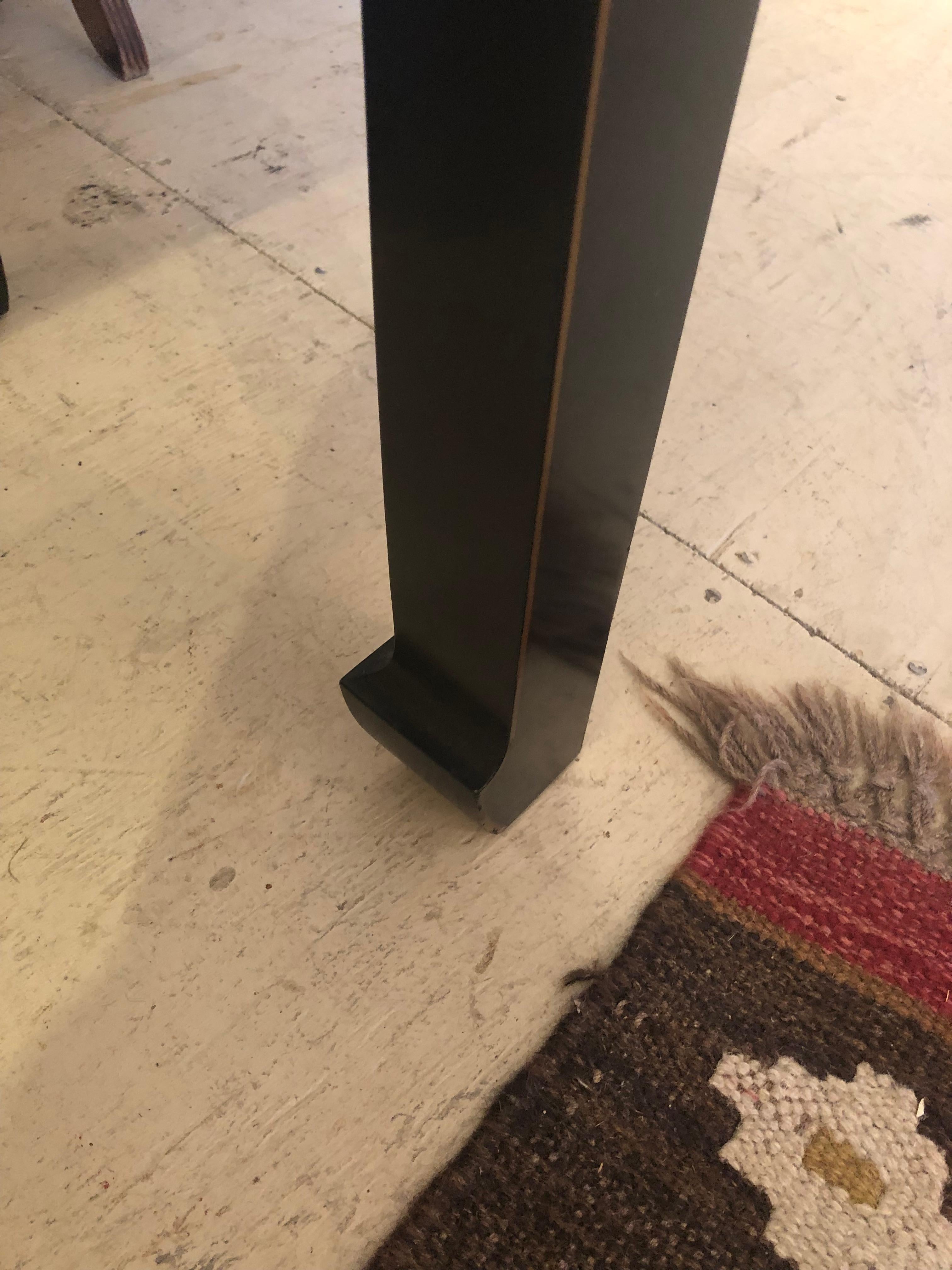 Late 20th Century Sleek Japanese Black Lacquer Figural Narrow Console Table