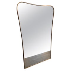 Sleek Larger Brass Mirror-Midcentury, Italy