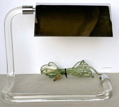 Lampe de bureau en lucite et chrome conçue par Peter Hamburger pour Kovacs Lighting