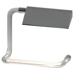 Sleek Lucite & Chrome Desk Lamp Designed by Peter Hamburger for Kovacs Lighting