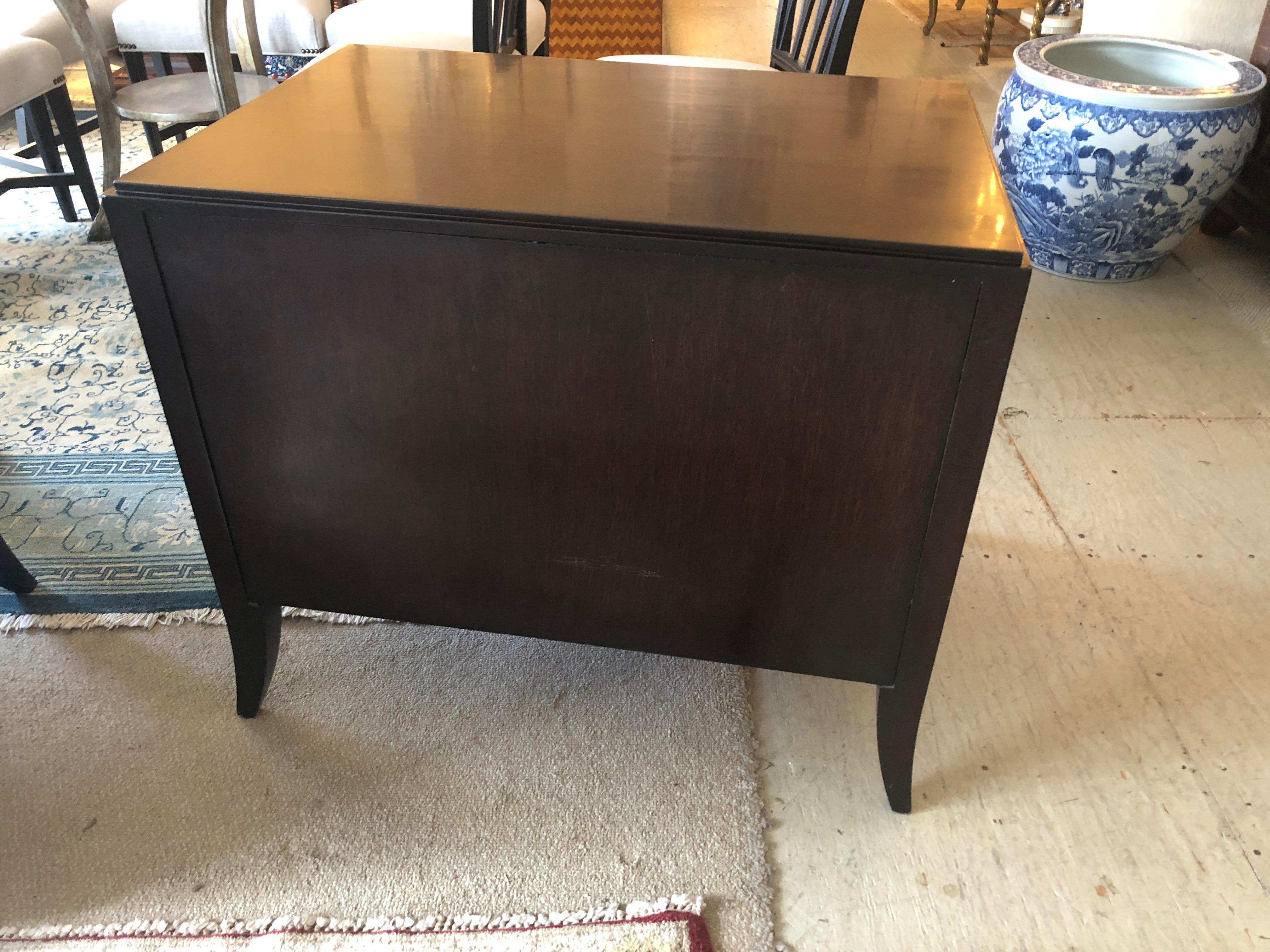 Sleek Mahogany Pair of Barbara Barry Nightstands Commodes End Tables 3
