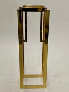 Sleek Mastercraft Hollywood Regency Style Patinated Brass Pedestal