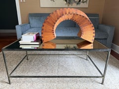 Sleek Metal & Mirrored Modern Coffee Table by Oly
