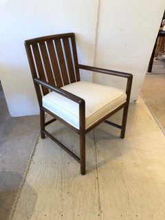 Sleek Mid-Century Modern T. H. Robsjohn-Gibbings Walnut Armchair Club Chair