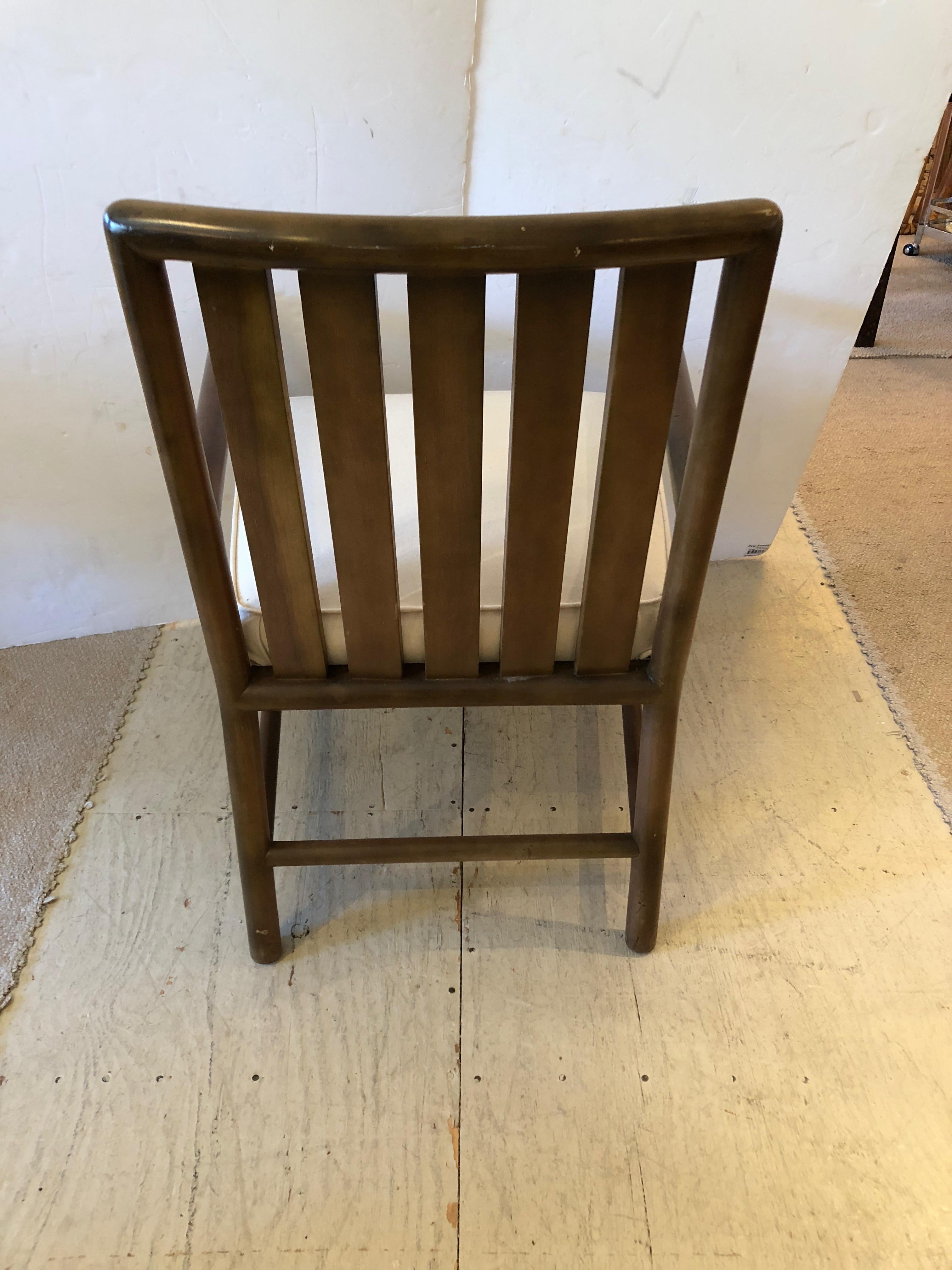 Sleek Mid-Century Modern T. H. Robsjohn-Gibbings Walnut Armchair Club Chair For Sale 2