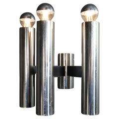 Sleek Mid-Century Modern Wall Lights in Chromed Steel – Germany, 1970s