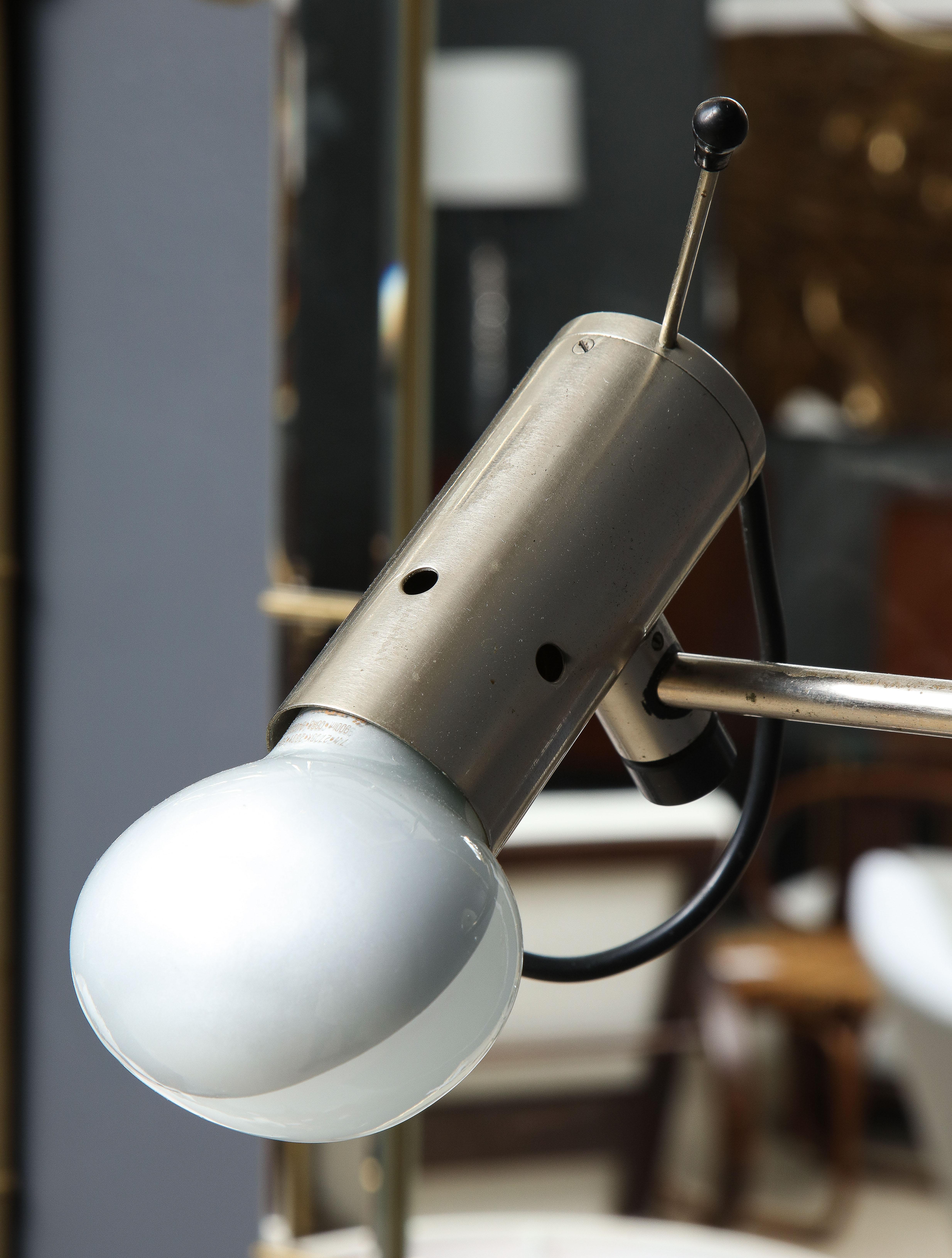 Sleek Minimalist Nickel Plated Bronze Sconces by Tito Agnoli for Oluce, c. 1960 For Sale 3