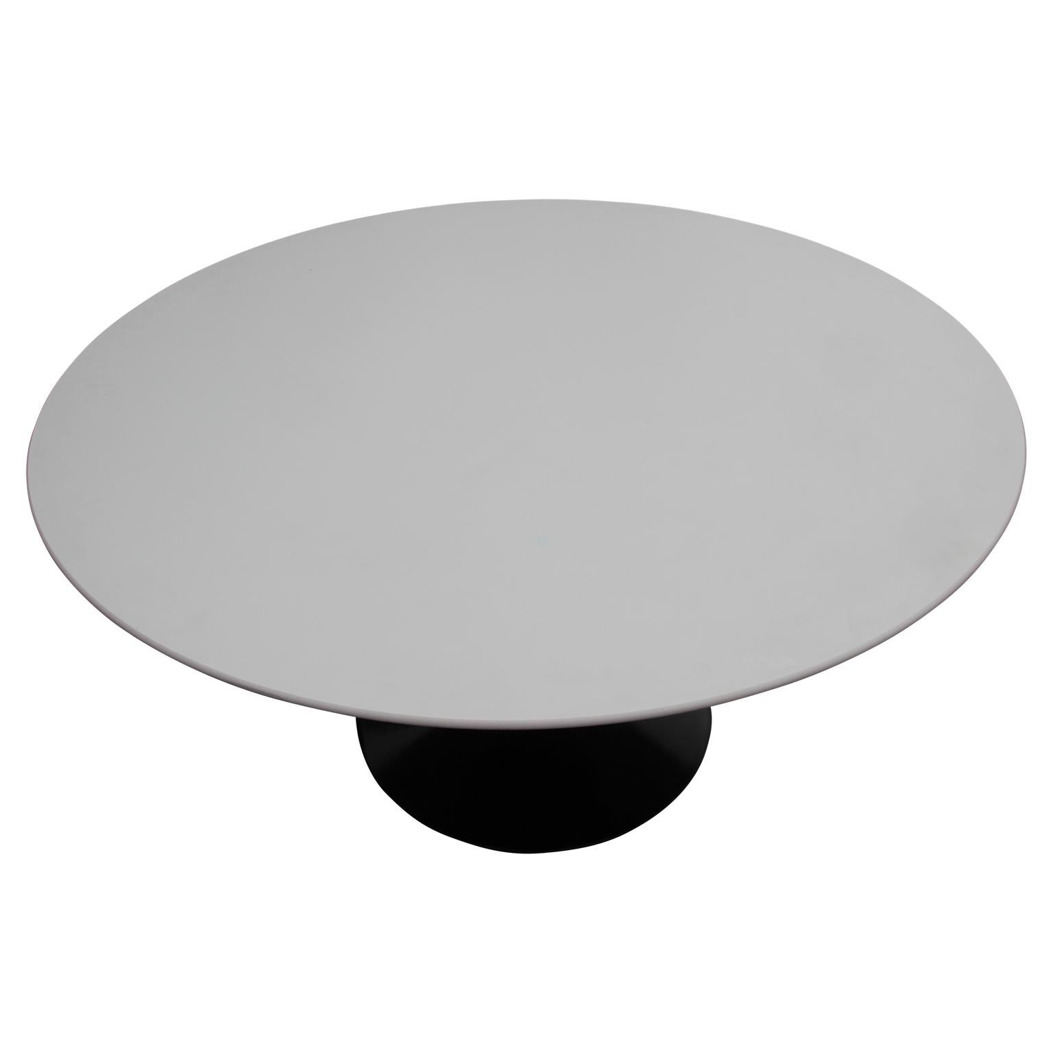 American Sleek Modern Black and White Knoll Round Tulip Dining Table