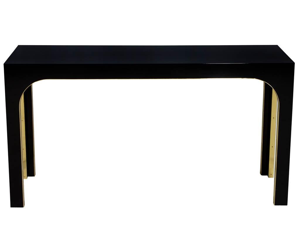 sleek black console table