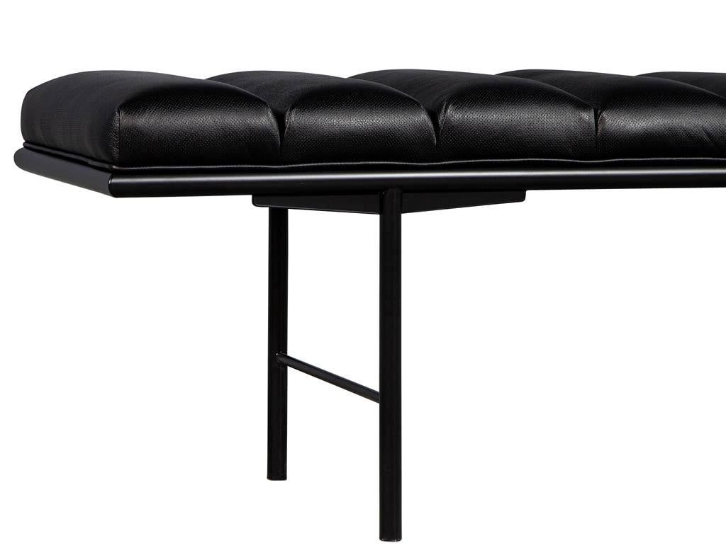 black leather bench