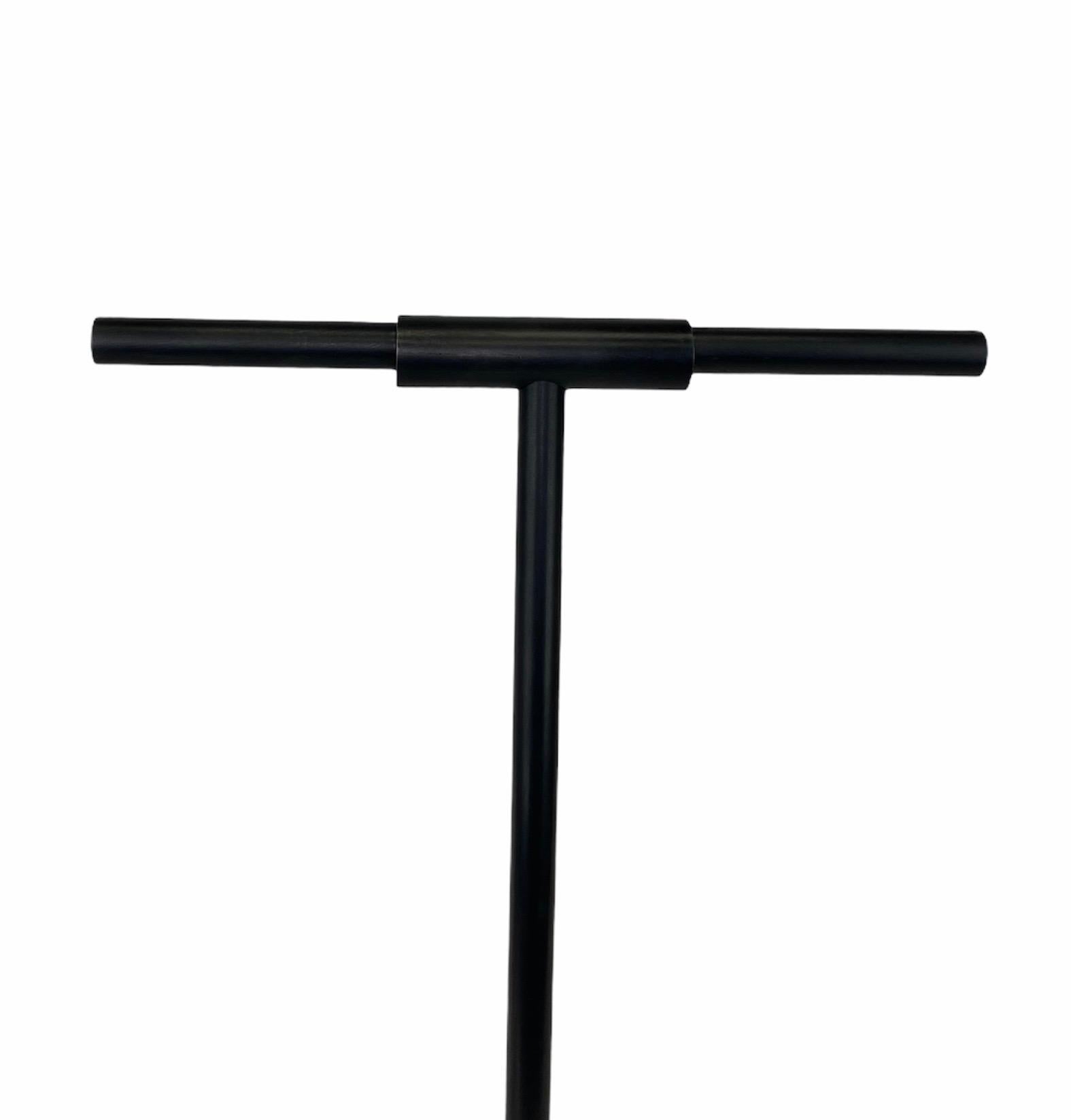 Contemporary Handmade Modern Blackened Steel Fireplace Tool Set with Shovel and Poker For Sale