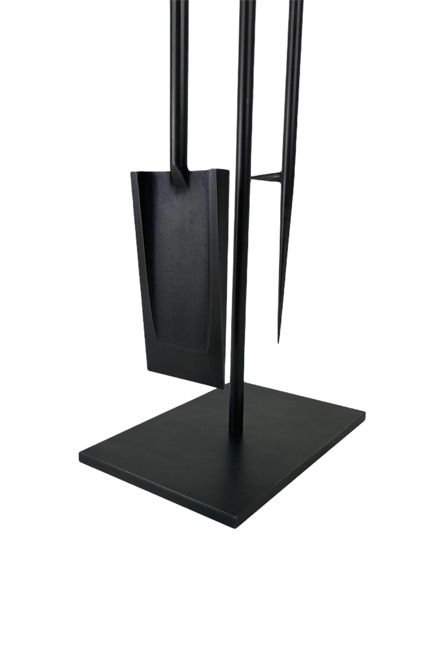 This modern and sleek fireplace tool set includes one shovel and one poker. It is hand fabricated and hand blackened to perfection. Pair it up with our hand fabricated Fireplace Screen!

Tools are made to order... 4-6 week 


Care & Maintenance for