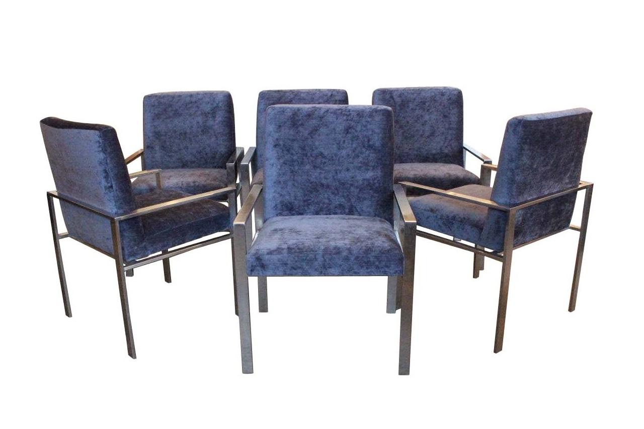Absolutely stunning, sleek design by Harvey Probber model no. 1427A, circa 1960's. These chairs combine mid-century details with a modern silhouette to create an eye-catching accent around your dining table. These square-seat chairs with their clean