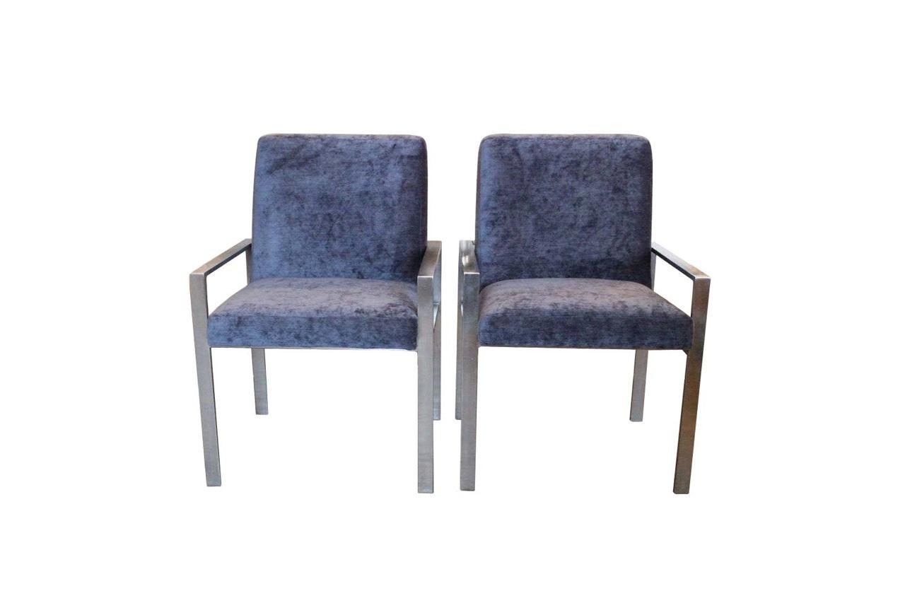 Mid-Century Modern Sleek Modern Harvey Probber Six Flat Bar Dining Chairs For Sale
