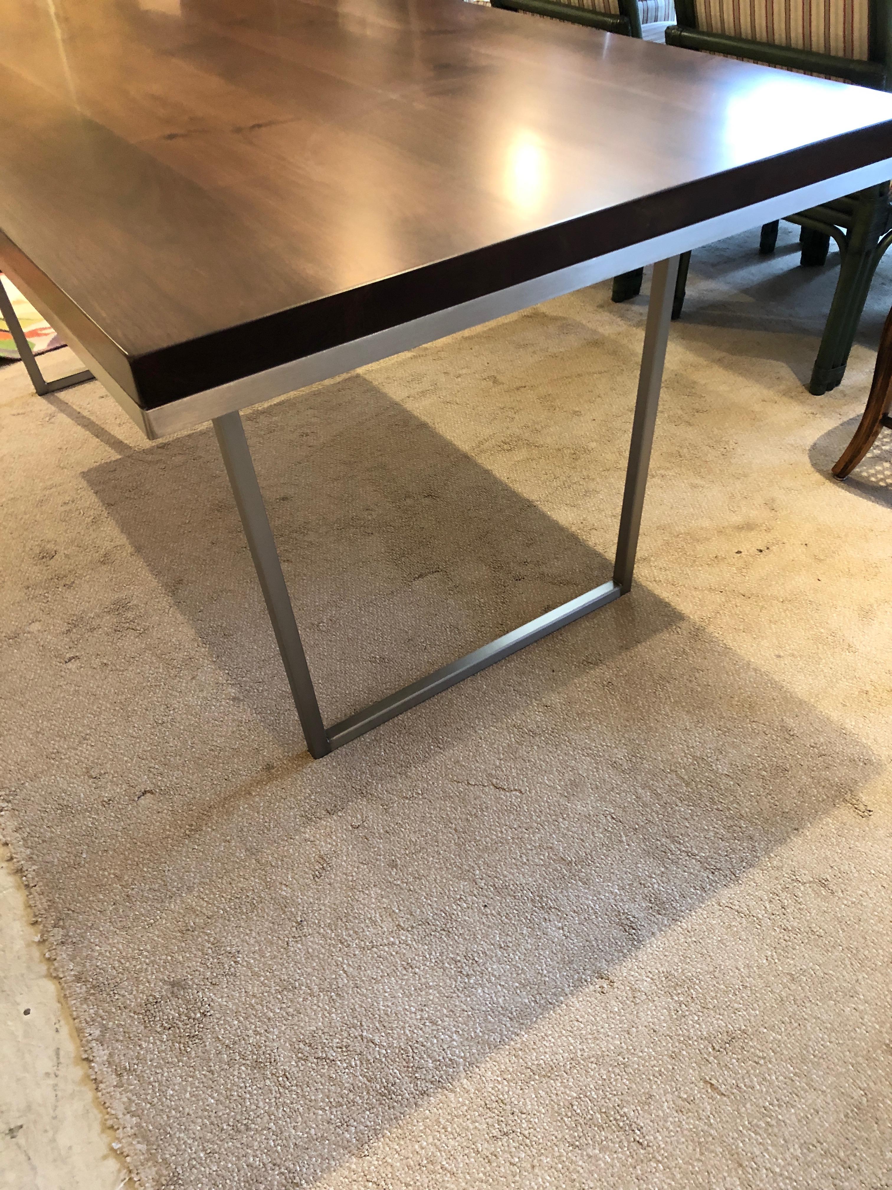 dining table with stainless steel legs